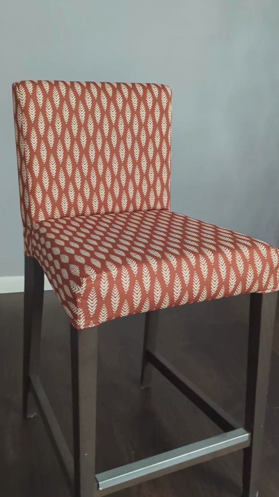 Housses de tabouret de bar Leaf Terracotta Red, compatibles avec IKEA Henriksdal, lot de 2
